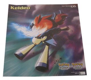 Keldeo Pokemon Promo Poster 12x12 Black White NEW