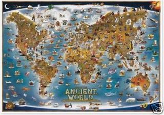 ANCIENT WORLD MAP POSTER FOR KIDS   WORLD WALL MAP