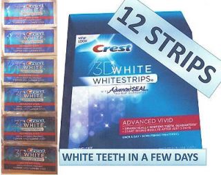 White teeth 12 Strips Advanced Vivid CREST 3D White Teeth Whitening 