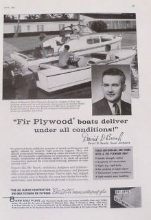 1956 MARINE EXTERIOR FIR PLYWOOD FOR BOAT CONSTRUCTION AD Davis D 