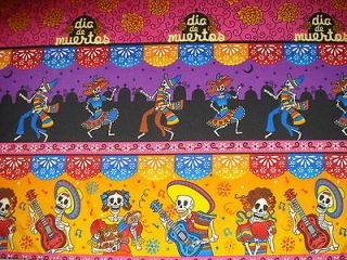 DAY OF THE DEAD FABRIC BY THE YARD BANNER ALTAR CLOTH TABLECLOTH DIA 