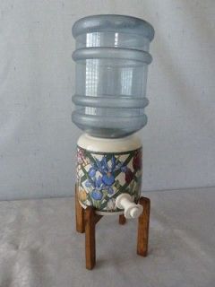   Ceramic Design Signed SBCD 1996 LLB Botanical Art Water Dispenser