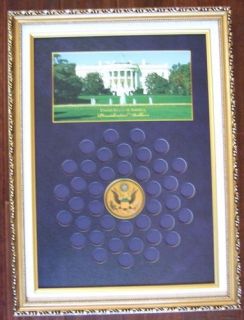 Presidential Dollar Coin Frame holder with the 1st 4 coins included.