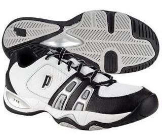 Prince T14 Mens Tennis Shoes   White/Black/Silver *Authorized BABOLAT 