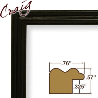 Real Wood Shiny Black Thin Picture Frames Poster Frames
