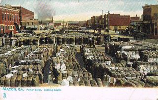 Macon GA Cotton Bales On Poplar Street Raphael Tuck Postcard