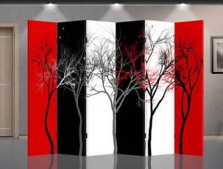 Double Sided Canvas Screen Room Divider Abstract Trees
