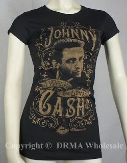 Authentic JOHNNY CASH Walk The Line Girl Juniors T Shirt S M L XL NEW