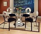   Modern Clear Glass Finish Dining Room Set Table and Chairs ZAC10095