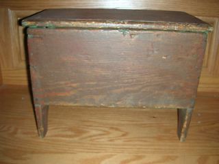ANTIQUE PRIMITIVE EARLY 19TH CENTURY MINIATURE BLANKET CHEST