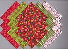 40~4 Fabric Quilt Squares   Christmas Trees_Candy Cane Stripes #605