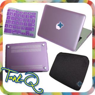 Purple Rubberized Cover Case + Bag + KB Skin For Apple Mac Book Pro 13 
