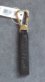   Keychain Ralph Lauren Polo Mens Black strap Key Chain Fob big pony