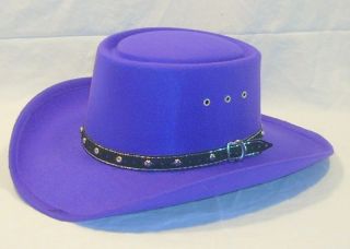 Purple Faux Felt Western Gambler Cowboy Hat Size Kids One Size Fits 
