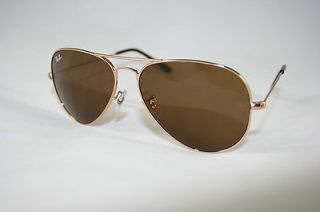 RAY BAN AVIATOR SUNGLASSES RB3025 001/33 Gold/Brown Lens 58mm 