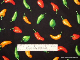 Mojave Red Yellow Green Chili Pepper Novelty Fabric 24 inches