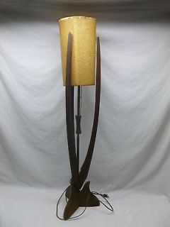   Century Retro Rocket Atomic Ranch Teak Danish Modern Table Lamp Decor
