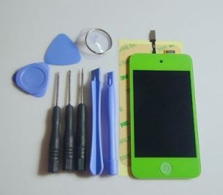 Green Repair LCD Digitizer Screen Assembly+Button For iPod Touch 4 4th 