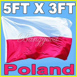x5 Outdoor Indoor Poland Polish Country Banner National Flag 