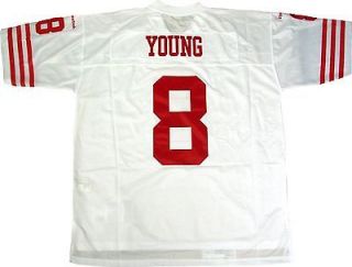   Young 49ers Mens Away White Premier Reebok Vintage Jersey   Small