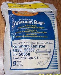 Kenmore Vacuum Bags 5055 50557   50558 Panasonic C 5 BRAND NEW 