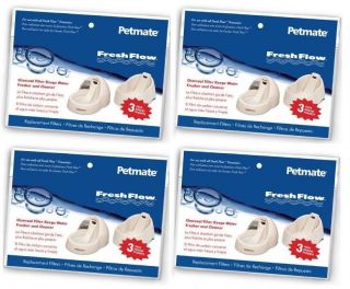 12 PK Petmate Replacement Water Filters for Fresh Flow Pet Fountain