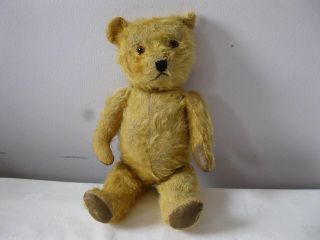 VINTAGE 1930s CHILTERN TEDDY BEAR 14 TALL MUCH LOVED BUT STILL 