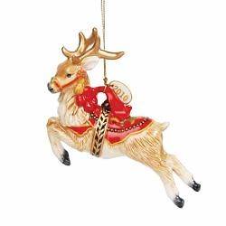 NEW 2011 Fitz & Floyd Damask Holiday Deer Ornament with Dated Tag NIB