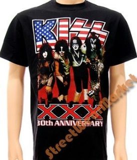 Kiss Rock n Roll Punk Music Raglan Retro T shirt Sz L