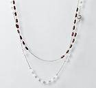NWT ~ ANN TAYLOR LOFT Long Wooden Bead and Clear Gem Illusion Necklace
