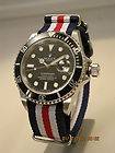 20mm military watch strap BLUE 2 WHITE RED(exclude Rolex Submariner 
