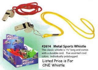 Metal Sports Whistle on Cord, Referee, Coaching