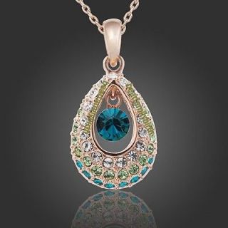 18K rose gold GP SWAROVSKI Crystal necklace N835