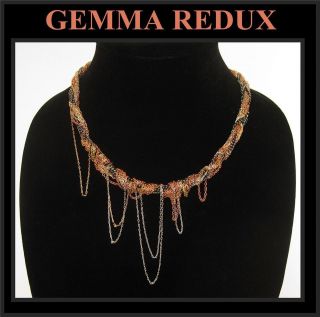 GEMMA REDUX Custom Necklace Rose Gold Gunmetal Steel Gold Plt Multi 