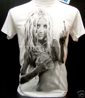 Christina Aguilera Finger Flip Pop Punk Rock T Shirt S