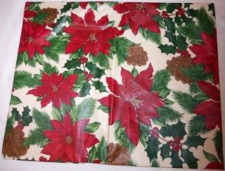   Holly Pinecones 60 Round Vinly Tablecloth NEW Christmas Holiday