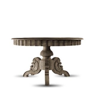 55 Round French Dining Table solid weathered oak hand carved 
