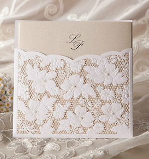 Hands Card] 1 sample set Wedding Invitation Dress Lace Laser Cut 