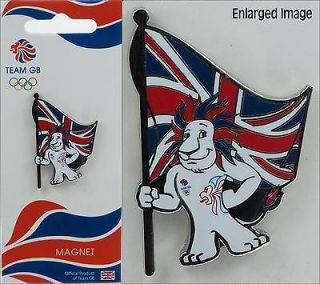   2012 Metal Magnet Pride Lion Standing With Flag Souvenir Olympic