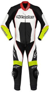 Alpinestars Carver One Piece Leather Suit Black/White/Re​d/Yellow 44 