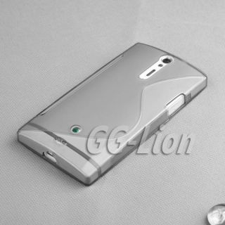 TPU Silicone Case Cover for Sony LT26i Xperia S . in grey color