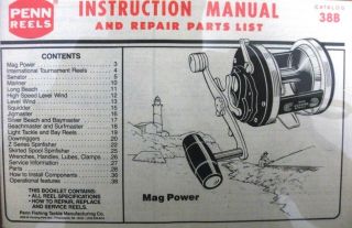   PENN Mag Power INSTRUCTION MANUAL REPAIR PARTS LIST 38B Catalog