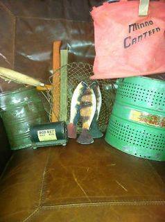 Antique Fishing Equipment Collectibles, Minnow & Bait Buckets, Free 