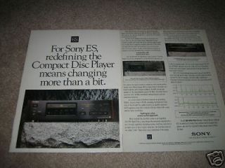 SONY ES X77ES CD,CDP X33ES,C85ES CD Player AD 1990,2 pg