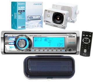 208W Sony Marine CD MP3 Radio + Box Speakers iPod Input