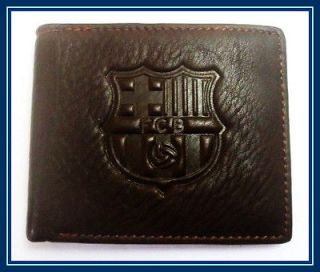 Spain FC Barcelona fans dark brown Genuine Leather Wallet purse FS5D
