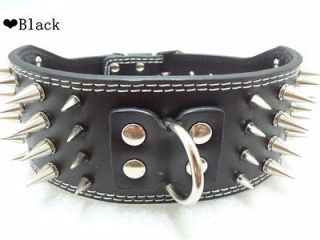   Leather Spiked Dog Collars Large Dog Pit bull Dogs Terrier Collars