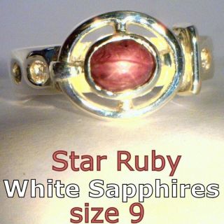 Star Ruby White Sapphire Handmade 925 Silver Belt Style Unisex Gents 