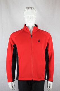 Spyder Mens Foremost Full Zip Up Hvy WT Core Sweater Red/Black