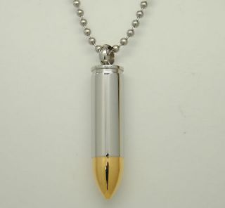   CREMATION URN NECKLACE GOLD & SILVER ENGRAVABLE STAINLESS STEEL URN